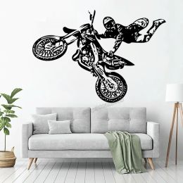 Stickers Motorcross Wall Decal Free style ATV Quad Motor Dirt Bike Wall Sticker Vinyl motorcycle Custom boys teenagers room Decor C487