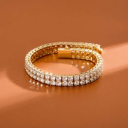 منتج HIP HOP 4MM Micro Set Zircon Zircon Double Row Tennisbracelet