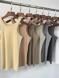 Women O-neck Sleeveless Tank Top lady Slim Stretch Vest Slim Camis Female Casual Fashion Bottoming Top 240328