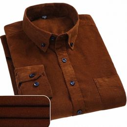 plus Size 6XL 2023 Autumn/Winter Warm Quality 100% Cott Corduroy Lg Sleeved Butt Collar Casual Shirts For Men Comfortable m5oa#