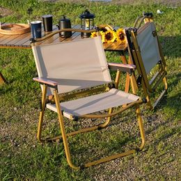 Camp Furniture Outdoor Portable Foldable Picnic Canvas Wood Chair Camping Folding For