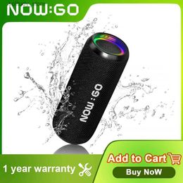 Portable Speakers NowGo IPX7 outdoor bicycle speaker Bluetooth portable speaker 5.3 with 360 degree surround sound LED mode true wireless stereo Q240328