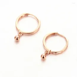 Dangle Earrings 585 Purple Gold Elegant For Women Plated 14K Rose Glossy Face Small Round Ball Earings Party Banquet Jewellery