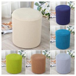 Chair Covers Modern Easy To Instal Stool Seat Cover Solid Colour Protective Footstool Protector Home Decor