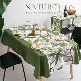 Table Cloth Waterproof Oil Proof And Wash Free Green Fresh Dining Fabric Tea Tablecloth