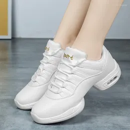 Dance Shoes Woman Ladies Modern Soft Outsole Jazz Sneakers Leather Breathable Lightweight Female Dancing Fitness Sport