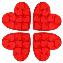 Baking Moulds Heart Shape Silicone Molds Non-Stick Chocolate Candy For Valentine's Day 4 Pieces