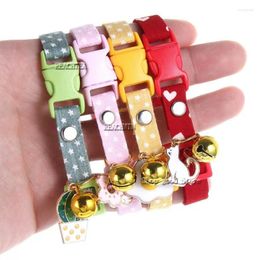 Dog Collars 1PC Adjustable Pet Collar Puppy Buckle Kitten With Bell Cat Breakaway Collier For Kittens Accessories