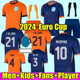 NetHErlANds 24 25 Soccer Jersey 2024 Euro Cup MEMPHIS 23 24 Holland Club Jersey VIRGIL BLIND JONG DUMFRIES Shirt 2024 BERGVIJN DE LIGT Men Kids Kit Football Shirt
