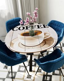 Table Cloth Coffee Retro Wood Grain Lattice Round Tablecloth Elastic Cover Rectangle Waterproof Dining Decoration Accessorie