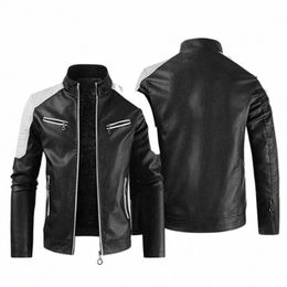 2023 New Winter Men's Customised Logo Jacket Fi Motorcycle Zipper Jacket Warm Leather Men's Jacket O1He#