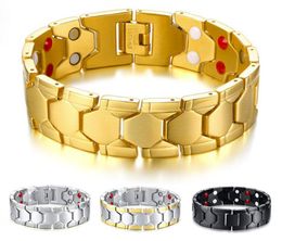 18mm 8.5inch Stainless Steel Football Design Health Magnetic Link Bracelet Chain Jewelry For Womenn Mens