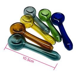 Handmade Glass Smoking Pipes with Bowl Slide Puffs Hand Tobacco Herb Pipe Dabber Tools Mix Colors