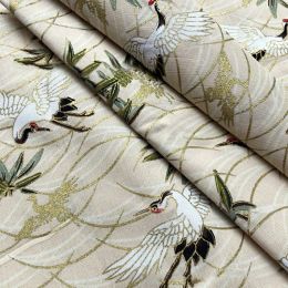 Fabric 100*148cm Japanese style Crane Printed Fabric Poplin Bronzing Crane Cloud Fabric For DIY Sewing Patchwork Kimono Cheongsam