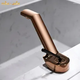 Bathroom Sink Faucets Rose Gold Black Basin Mixer Faucet Brass Single Handle Water Tap Cold