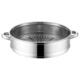 Double Boilers Wok And Steaming Grid (32cm Round Bottom (with Ears)) Steamer Insert Stand Pot Rack Basket For Tray Rice Cooker