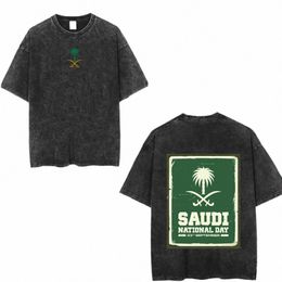 saudi Natial Day T-shirt 100% Cott Clothing Short Sleeve Tops Eid Al-Fitr Tshirt Wed T Shirts Summer Tees Casual Top q0ld#