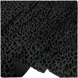 Fabric 1yard Black Leopard Flocking Velvet Fabric Spandex Mesh Fabric Stretch African Lace Fabric By Yard for Dress DIY Sewing Clothing