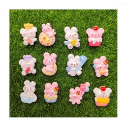 Decorative Flowers Lovely Mini Kawaii Cartoon Resin Flatbacks Scrapbook Diy Jewellery Hairpin Accessories Decorate Craft