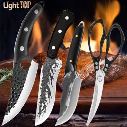 Knives BBQ Tools Set Multifunction Meat Cutter Outdoor Camping Knife Sharp Pocket Knives Professional Hand Tools BBQ Scissors