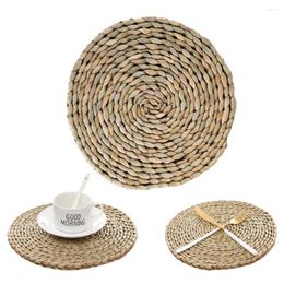 Table Mats Woven Cattail Grass Placemats Handwoven Placemat Set Heat Resistant Mat For Dining Stylish