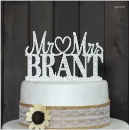Party Supplies Custom Wedding Cake Topper Personalised Acrylic Silver Gold Glitter Decoration
