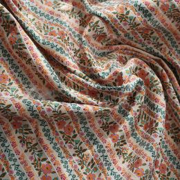 Fabric Yarn Dyed Embossed Floral Jacquard Fabric Retro Elegant Striped Ethnic Style Fabric for Dress Bags Diy Sewing 50cmx160cm