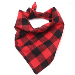 Dog Apparel Scarf Neckerchief Plaid Triangular Bandage Bib Towel Soft Cotton Pet Accessories