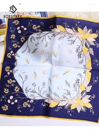 Scarves Birdtree Real Silk Women Elegant Scarf Retro Floral Print Versatile Mom's Gift Kerchief 2024 Spring Autumn A41418QC