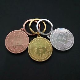 Gold/Silver Plated Bitcoin Collectible copy Coin Pirate Treasure Coins Props Toys For Halloween Party Cosplay Non-currency