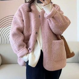Women's Jackets Korean Winter Clothes Women For Lambwool Coat Fashion Outerwear Loose Oversize Thick Parkas Long Sleeve Top Coats
