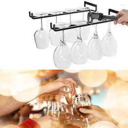 Kitchen Storage Household Red Wine Glass Hanging Frame Simple Inverted Single Row With High Legged Glasses