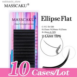 False Eyelashes 10case/lot Free sample 0.15 0.20 thickness faux mink lashes real siberian fur ellipse flat eyelashes with Customised packaging24327