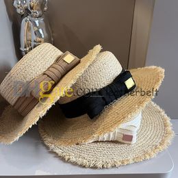 Wide Brim Hats Handmade Straw Beach Hat For Women Summer Holiday Panama Cap Fashion Flat Sun Protection Visor Sunhat