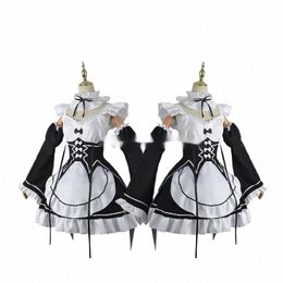 ram/rem Cosplay Re:zero Kara Hajimeru Isekai Seikatsu Costumes Dr Headdr Party Suit Anime Maid Dr Costume r949#