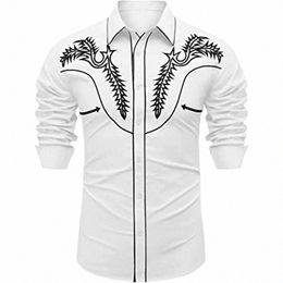 Herren Westernhemd Tribal Fi Casual Hochwertiges Material 2023 Neuer Anzug Plus Größe Frühling Sommer Party Herrenbekleidung G4DV #