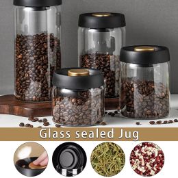 Jars Coffee Beans Vacuum High Borosilicate Glass Sealed MoistureProof Storage Tank Jar Household Container Tool for Food Keeping