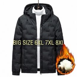 winter Jackets Down Hoodie Windbreak Plus Size 6XL 7XL 8XL Oversize 2023 Black Warm Coats Loose Male Zipper Waterproof Padded e8as#