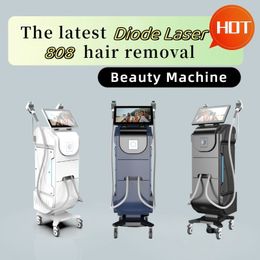 Latest Diode Laser Hair Removal Machine Ice Cooling Android System Depilation 755 808 1064 3 Wavelength Lazer Epilator 2 Handles Beauty Equipment Perfectlaser