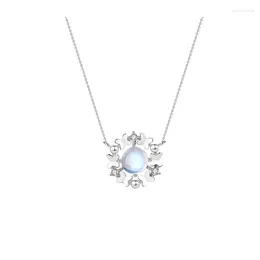 Pendants Authentic 925 Sterling Silver Butterfly Surround Snowflake Pendant Chain Necklaces For Girl Women Wedding Party Jewellery Gift