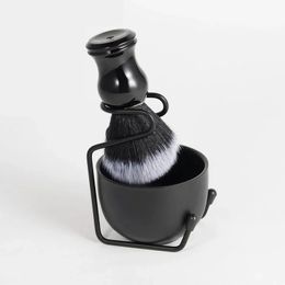 Men Shaving Brush Set Alloy Facial Foam Bowl Men Beard Shaving Stand Moustache Cleaner Rack Shaving Cup Men Styling Accessories