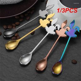 Spoons 1/3PCS Cartoon Spoon Cute Stainless Steel Coffee Honey Ice Cream Dessert Mixing Tableware Kitchen