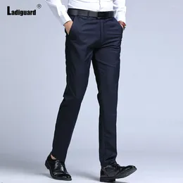 Men's Suits Stand Pocket Elegant Formal Pants Solid Blue Minimalist Party Trouser Plus Size Mens Fashion Buttons Suit