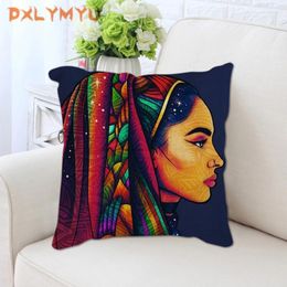 Pillow Wholesale Personalized Custom Made Case African Lady Painting Linen Decorative Covers Sofa Car Bed Pillowcase