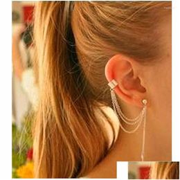 Dangle Chandelier Earrings 2023 Top Fashion Real Aretes Pendientes Cross-Border Personality Ear Clip Tassel Manufacturer Wholesale Met Otogm