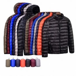 light Down Coat Jacket Men Ultra Lightweight Jacket Windproof Breathable Portable Storage Men Hoodies Jackets For Spring Autumn P6j3#