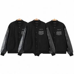 high quality 1:1 Black Grailz Woollen Fabric Patch Baseball Jackets Men Women Jacket Coat w6Dj#