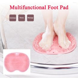 Bath Mats Multifunctional Lazy Person Rubbing Feet With Suction Cup Brush Back Bathroom Foot Massage TPE Pad