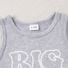 Clothing Sets Toddler Baby Boy Summer Clothes Big Bro Letter Sleeveless Shirt Tank Top Beach Shorts Cute Outfit Set