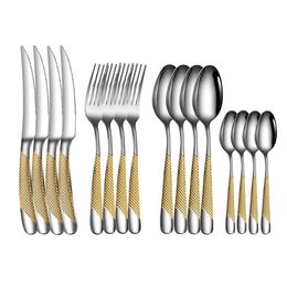 16Stainless steel star suits highgrade fine steak knife and fork dessert spoon coffee 240318